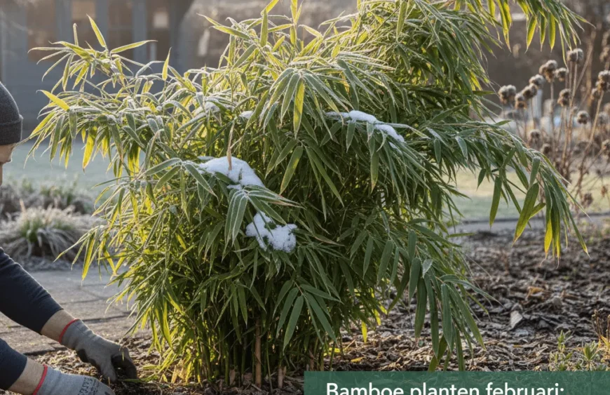Bamboe planten februari Winterkwaliteit controleren en voorbereiding voor lente