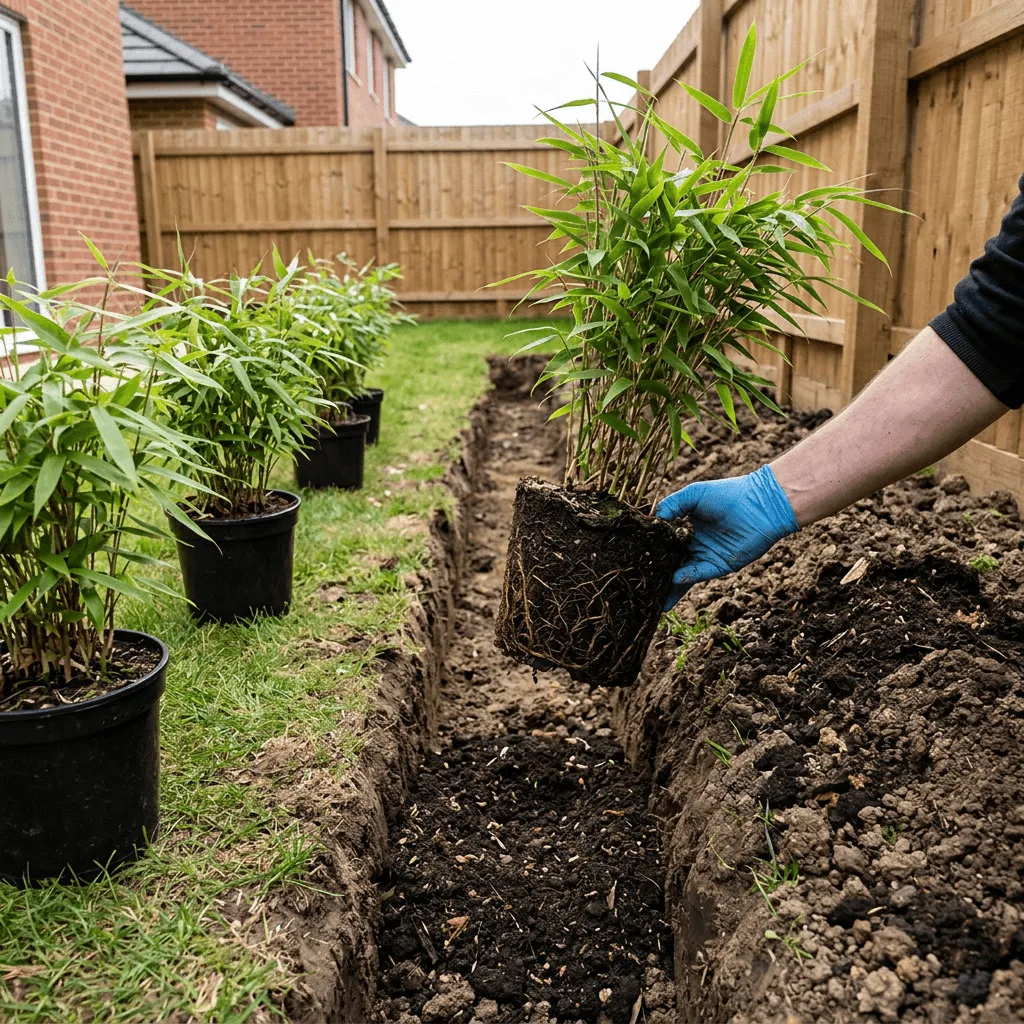 bamboe haag aanplanten in kleine achtertuin stap voor stap