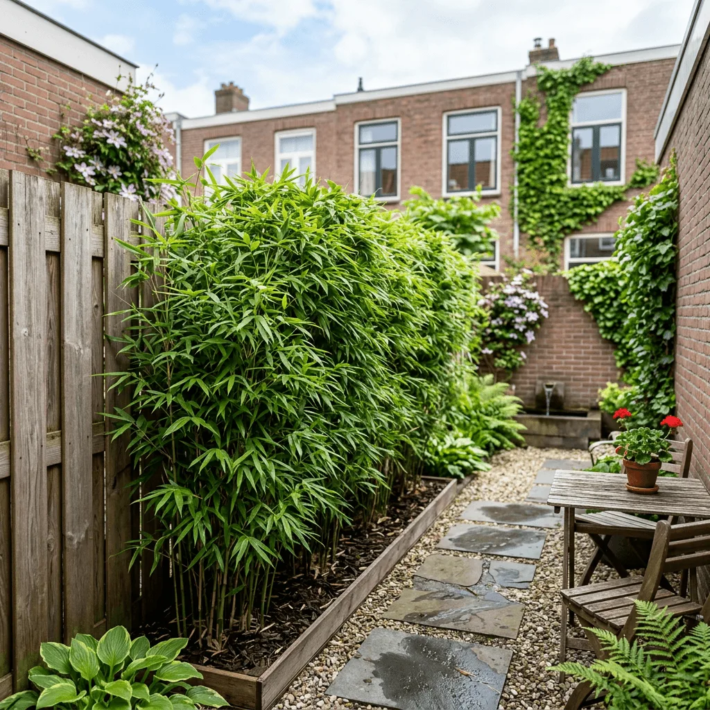 bamboe kleine tuinen privacyscherm in smalle stadstuin