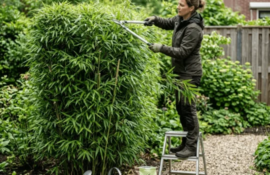 Bamboe onderhoud — bamboe haag onderhoud Snoeien water en bemesting