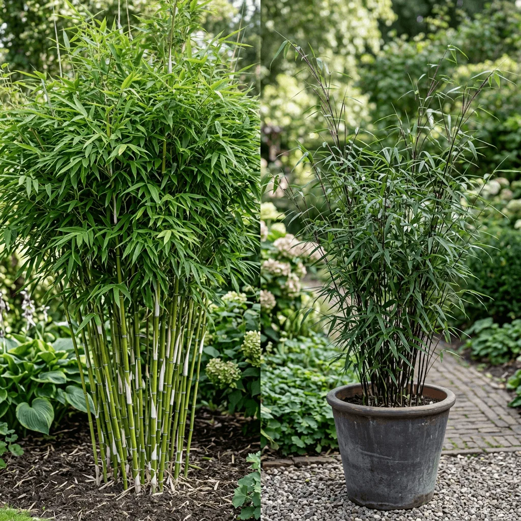 fargesia nitida winter joy paarse stelen elegant in pot tuin