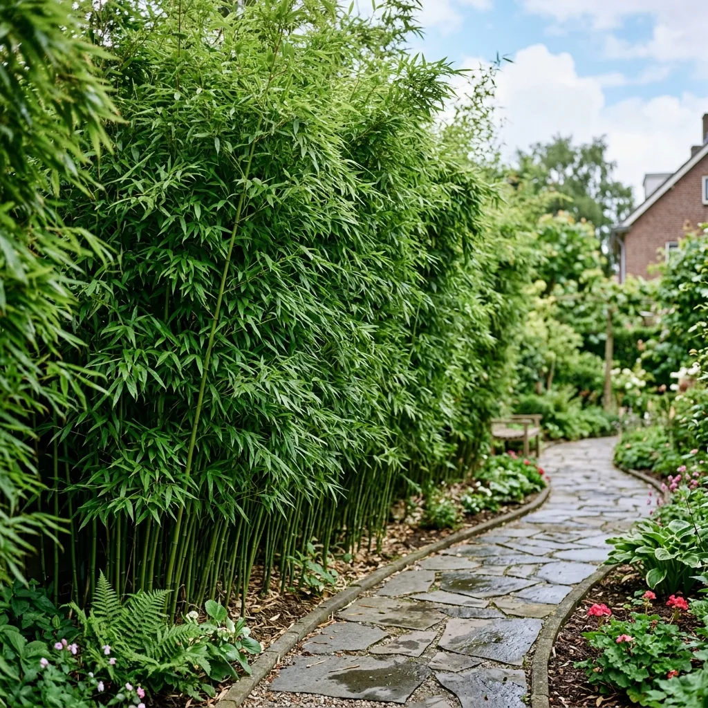 fargesia robusta campbell dichte groene privacyhaag zijpad