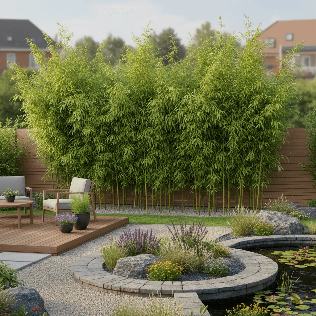 groene bamboe haag Fargesia Robusta privacyscherm achtertuin