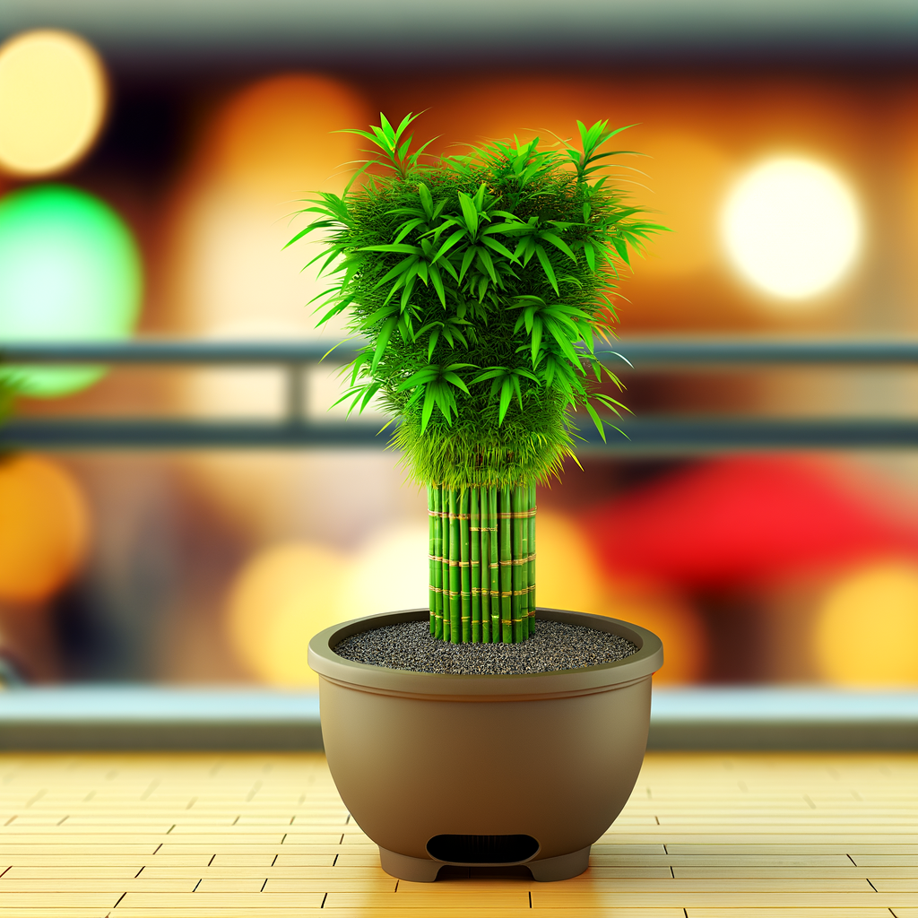 grote plantenbak met bamboe en drainage laag onderin