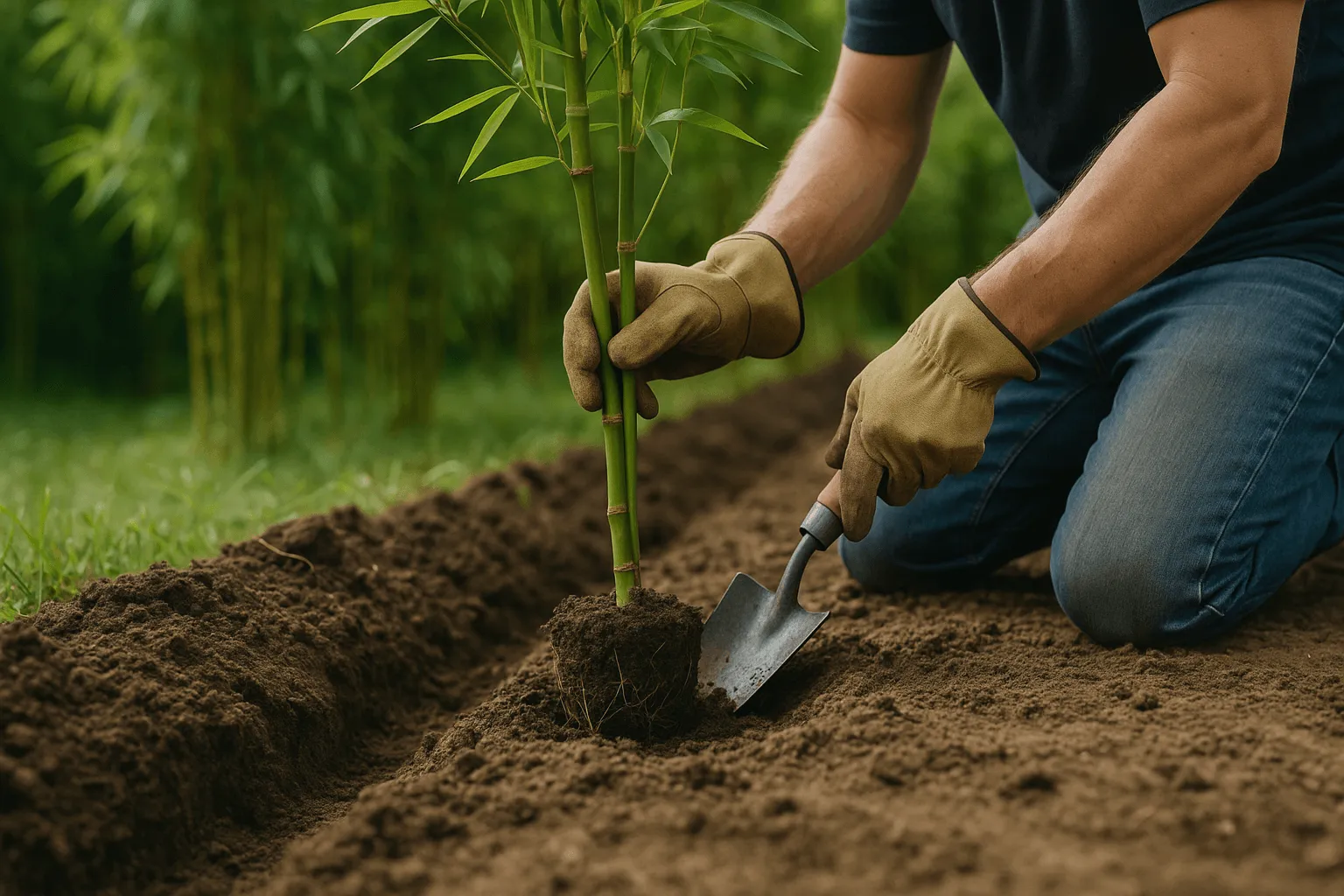 stap voor stap bamboe haag planten bodem voorbereiden